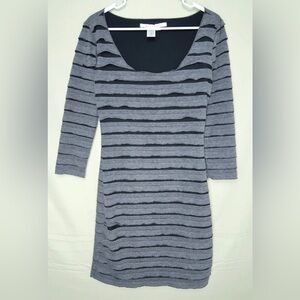 Max Studio Layered Dress Black and Gray Knee Length Office Work Women’s Small